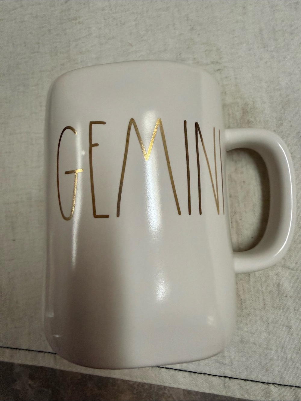 Rae Dunn gold lettering Gemini mug